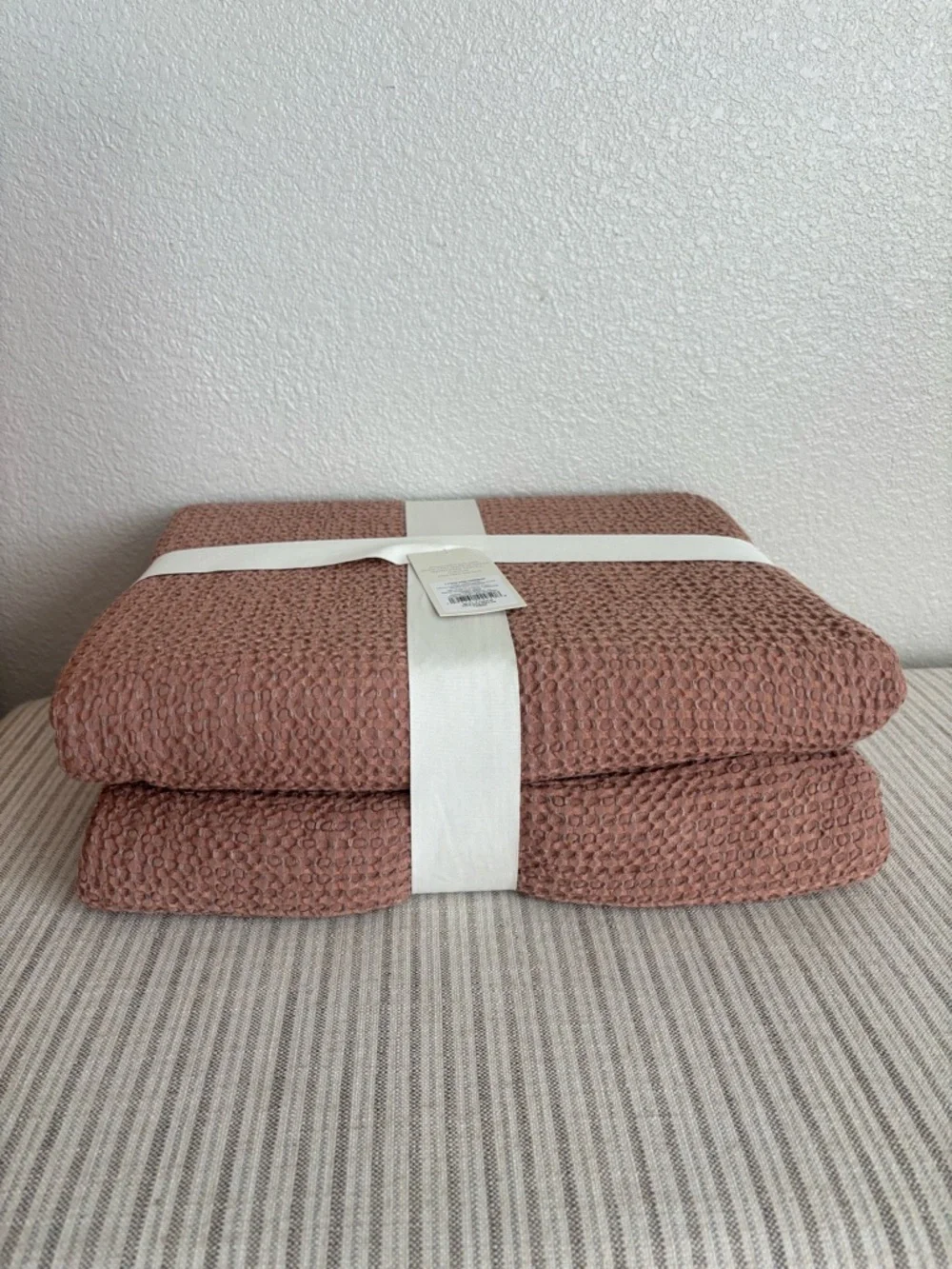 NWT Full/Queen Textured Waffle Coverlet Brown - Casaluna - Picture 2 of 5